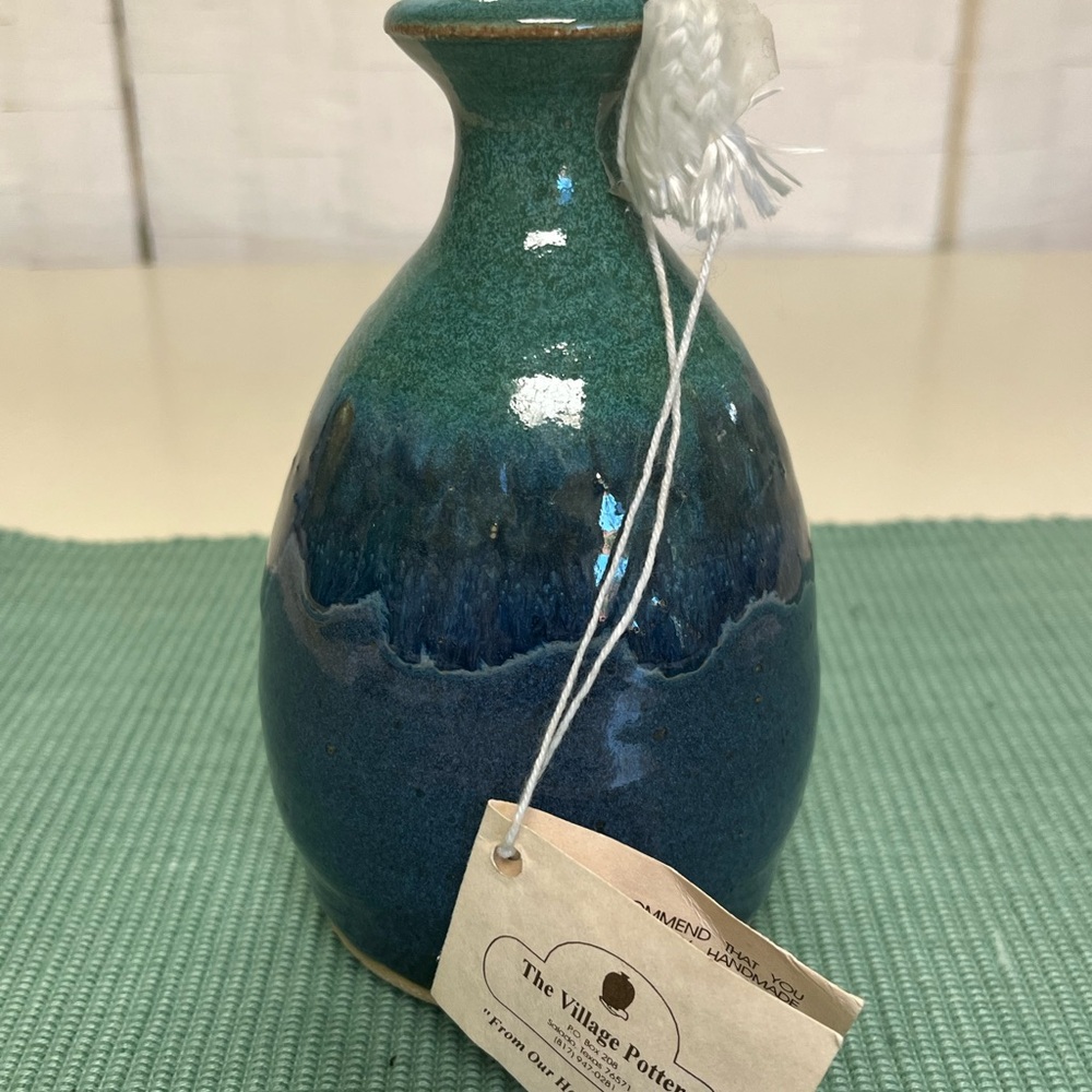 Vintage Village Potter Studio Pottery Oil Lamp Salado, Texas 1995